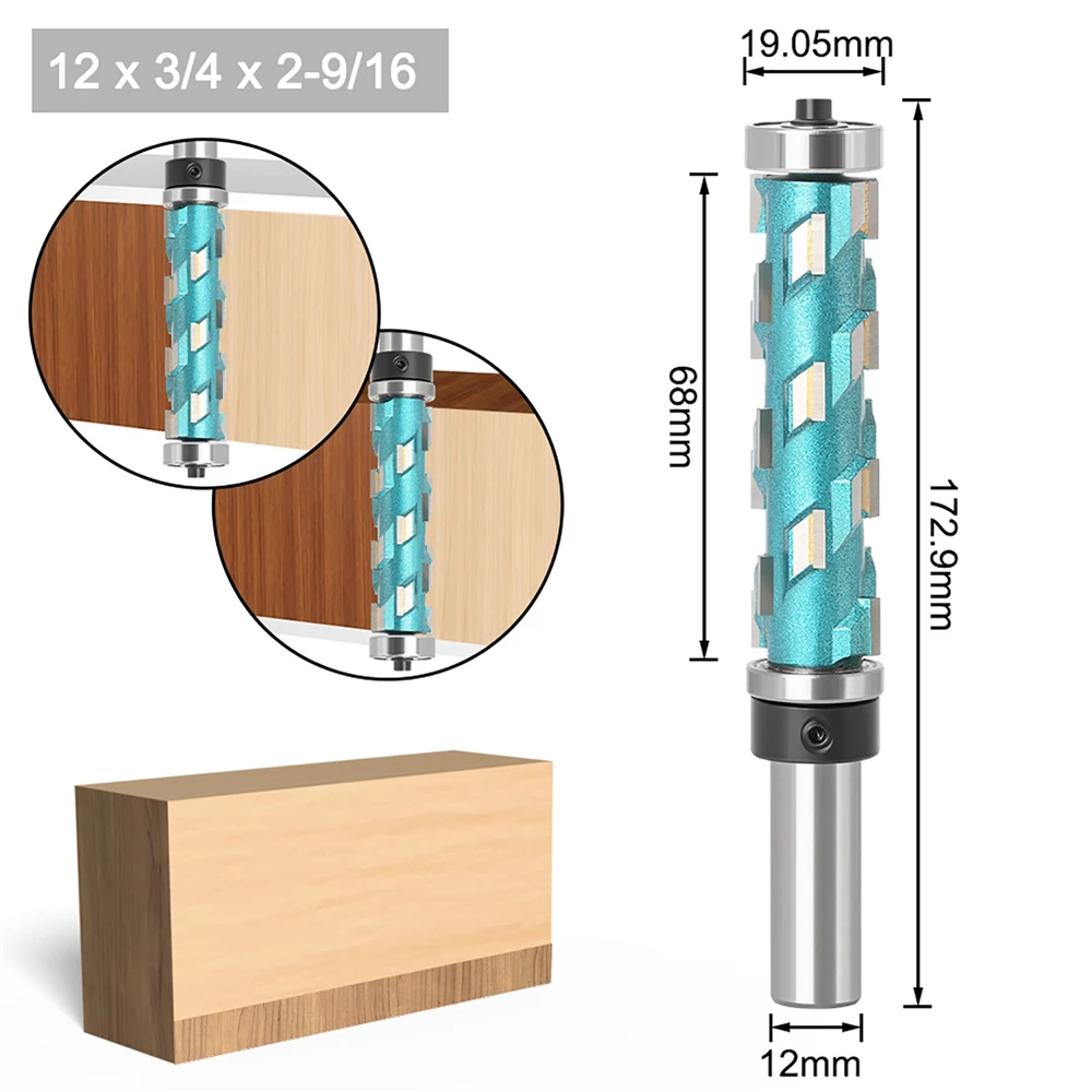 

12mm Wood Trimming Face Mill Spiral Top Bearing CNC Router Bit Flush Trim Solid Carbide Wood Trimming Knife Milling Cutter