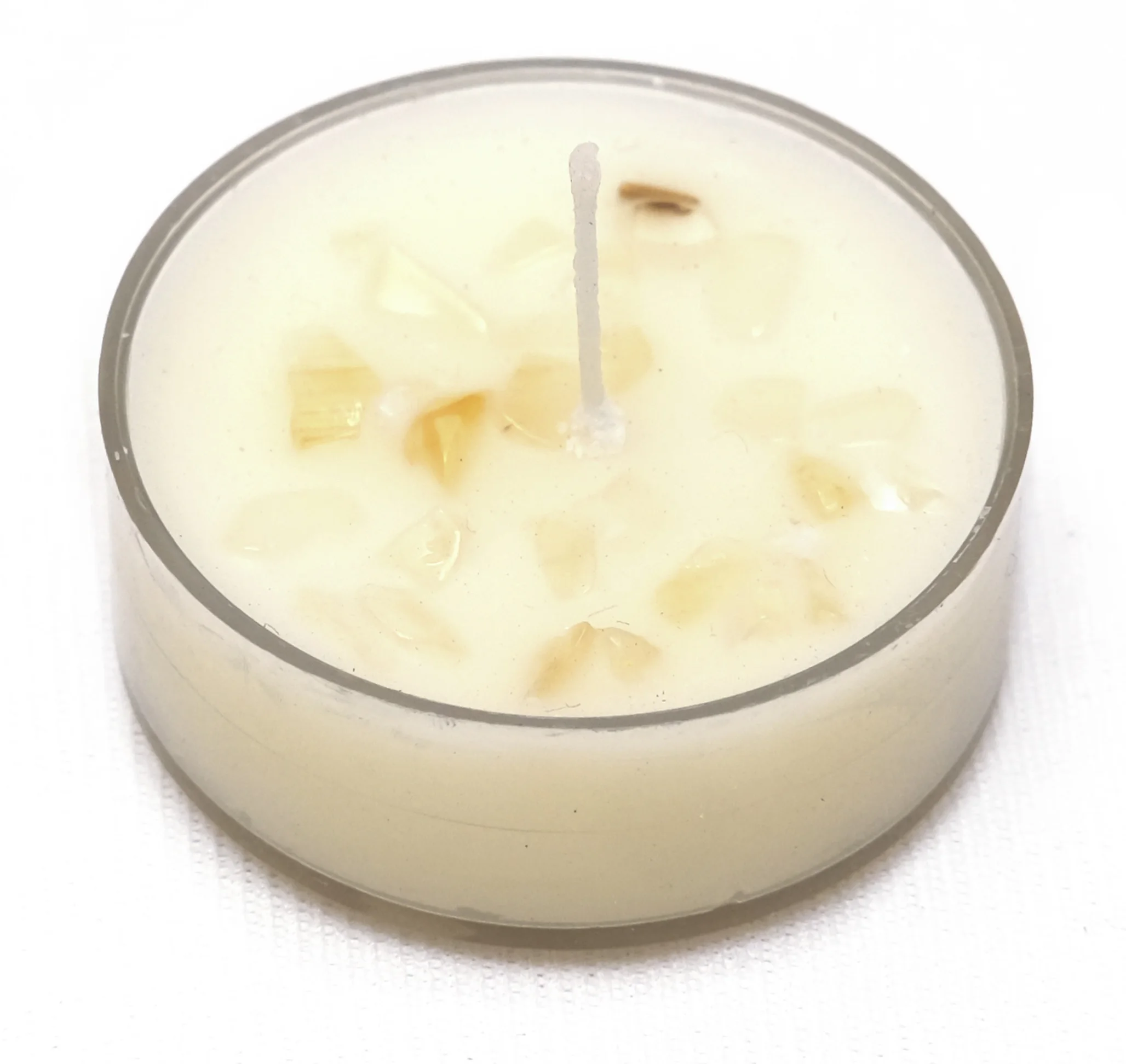 

TeaLight Candles, Heavily Scented, White Sage Tea Light Candles, Crystal Infused, Citrine and Clear Quartz Crystal, Pack of 24