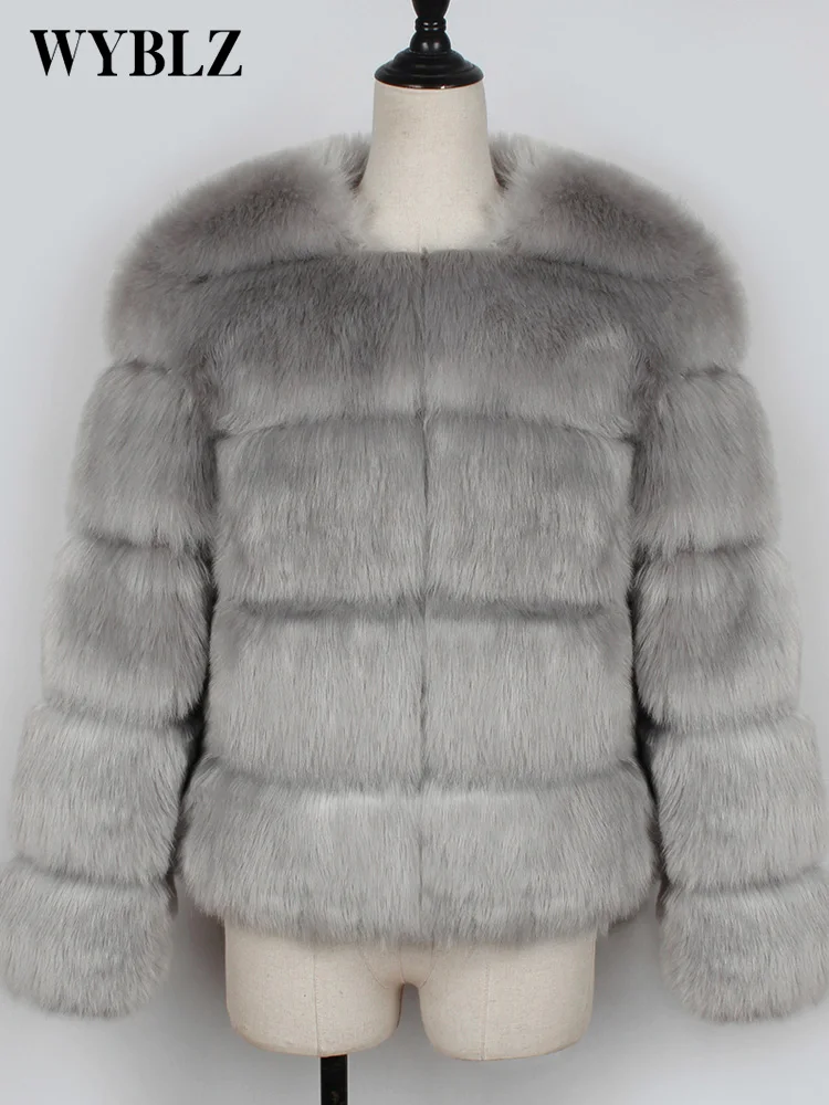 WYBLZ Women Winter Faux Fur Coat Mink Fur Warm Jacket For Women 2022 New Elegant Fur Jackets Women's Winter Coat Outwear Clothes