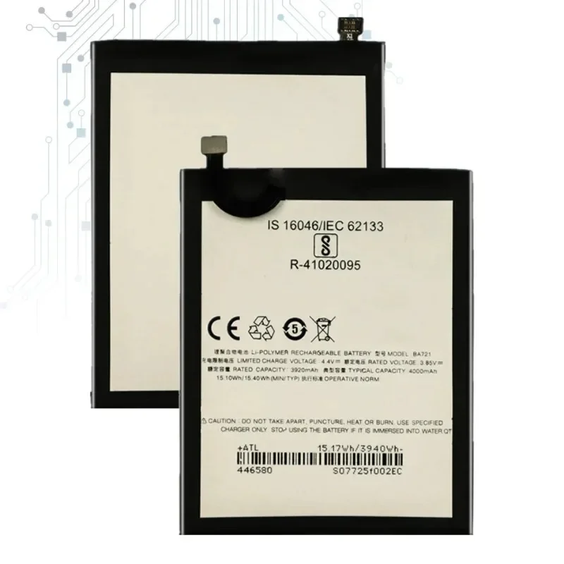 Батарея BA721 емкостью 4000 мАч для сотового телефона Meizu M6 Note M721H M721L M721Q