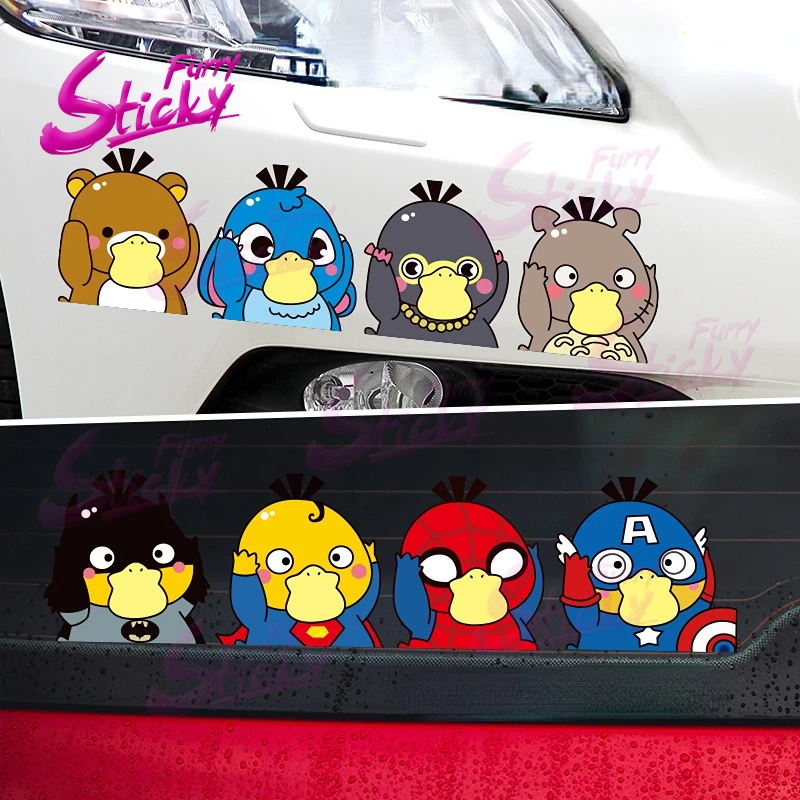 

Furry Sticky Funny Super Duck Car Sticker Decal Car Accessories for Helmet Trunk Sticker for Laptop 2020 Rav4 Mazda Sticker