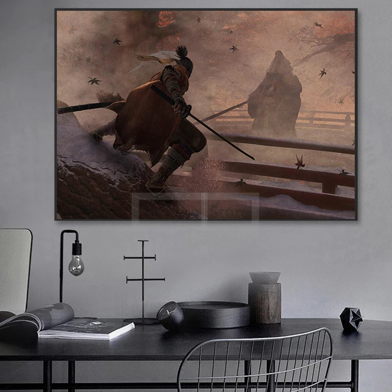 Фото Популярные видеоигры Sekiro Shadows Die Twice постеры японский самурай принты холст живопись настенные художественные фотографии домашний декор комнаты 2 №2