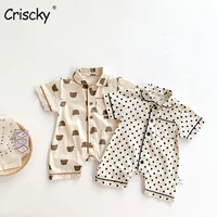 criscky short sleeve baby rompers print baby boy clothes jumpsuit summer onesie infant baby girls newborn clothings