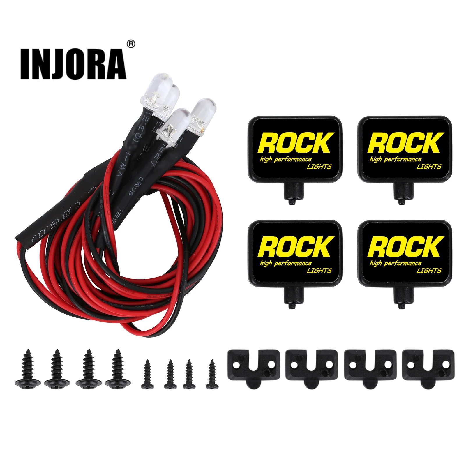 

INJORA Rock Design Square Lights 2/4LED прожектор для 1/10 RC Гусеничный осевой SCX10 90046 AXI03007 TRX4 TRX6 RC автозапчасти