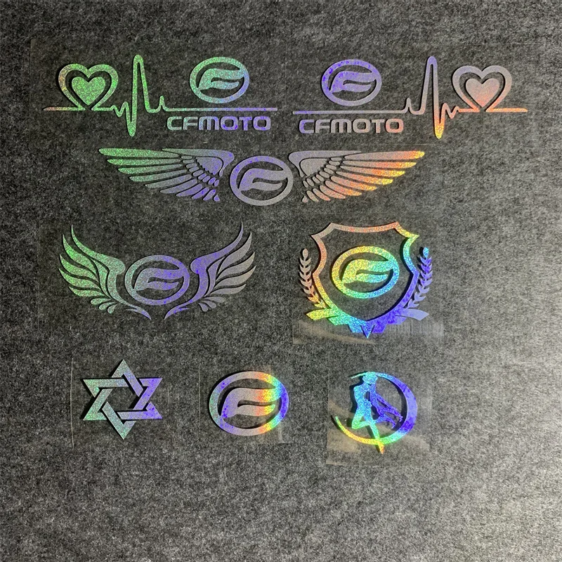 

Motorcycle Refit Personalized Wing Sticker Motorcycle Logo Decorative Colorful Laser Reflective Waterproof Decals for CFMOTO