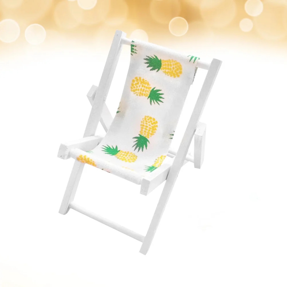 Миниатюрные наборы украшений мебель шезлонг деревянный орнамент складной дом