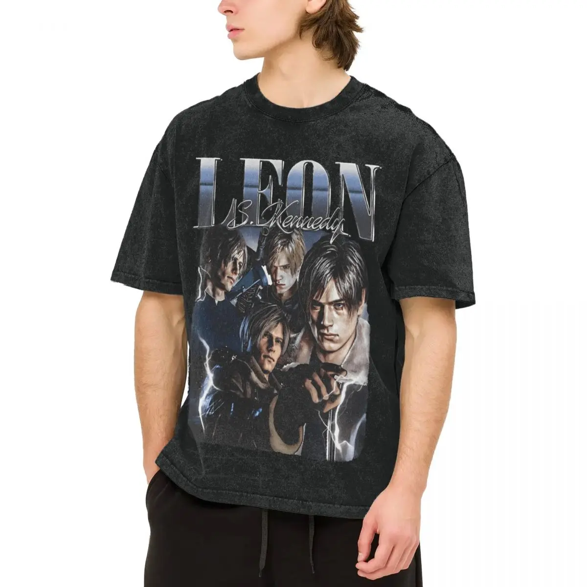 Футболка Leon Kennedy MEME простые футболки с короткими рукавами уличная одежда топы