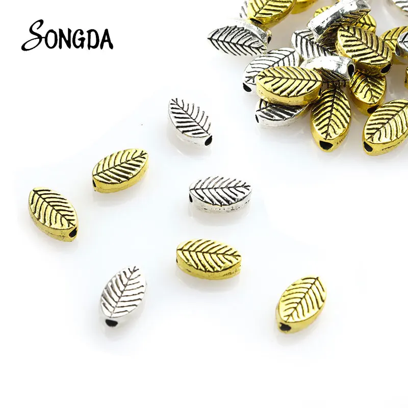 

30pcs Antique Gold Color Tree Leaf Spacer Beads DIY Zinc Alloy Loose Bead Charms for Jewelry Making Craft Handmade Accessories