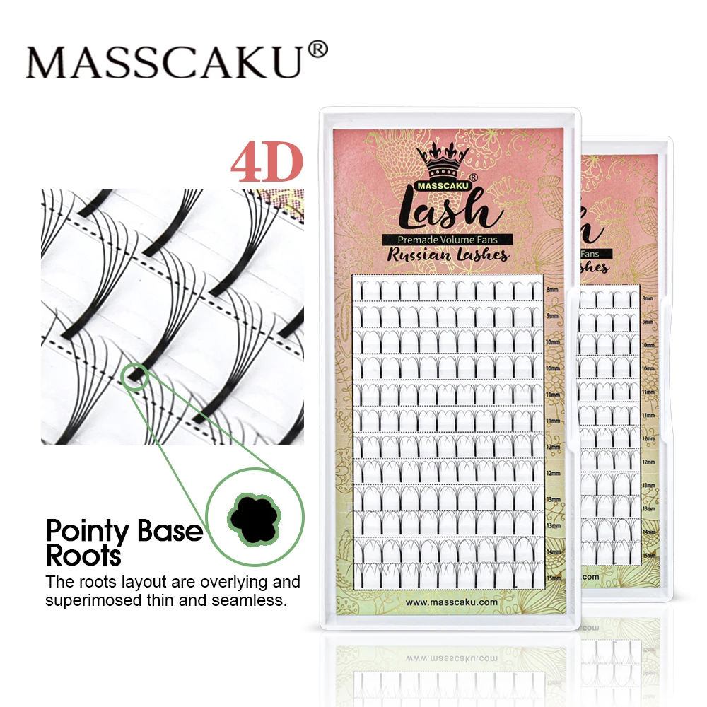 Ресницы Masscaku 3D/4D/5D/6D с длинным стержнем Готовые накладные ресницы из