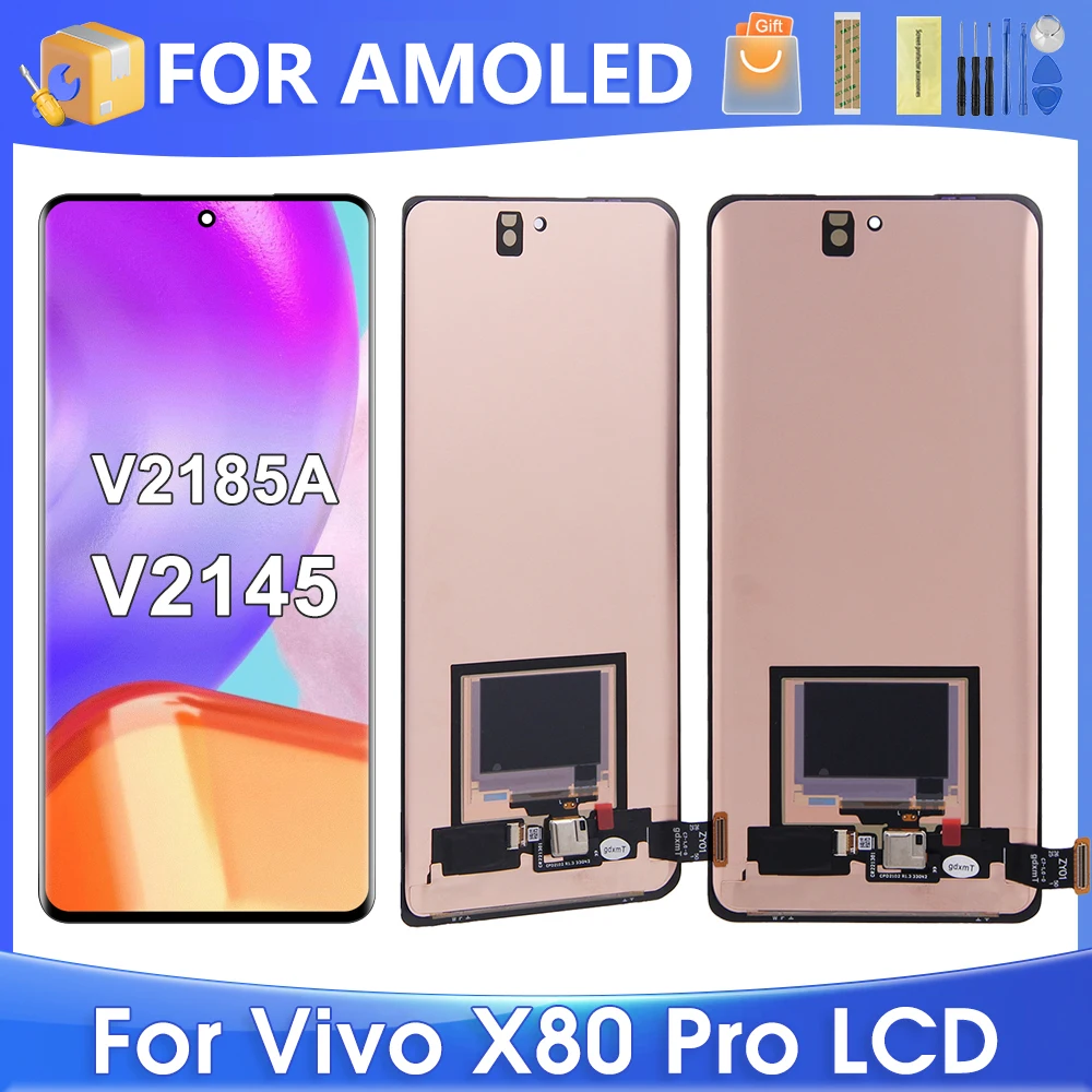 6 78 ''для VIVO X80 Pro для AMOLED vivo X80Pro V2185A V2145 ЖК-дисплей с цифровым преобразователем