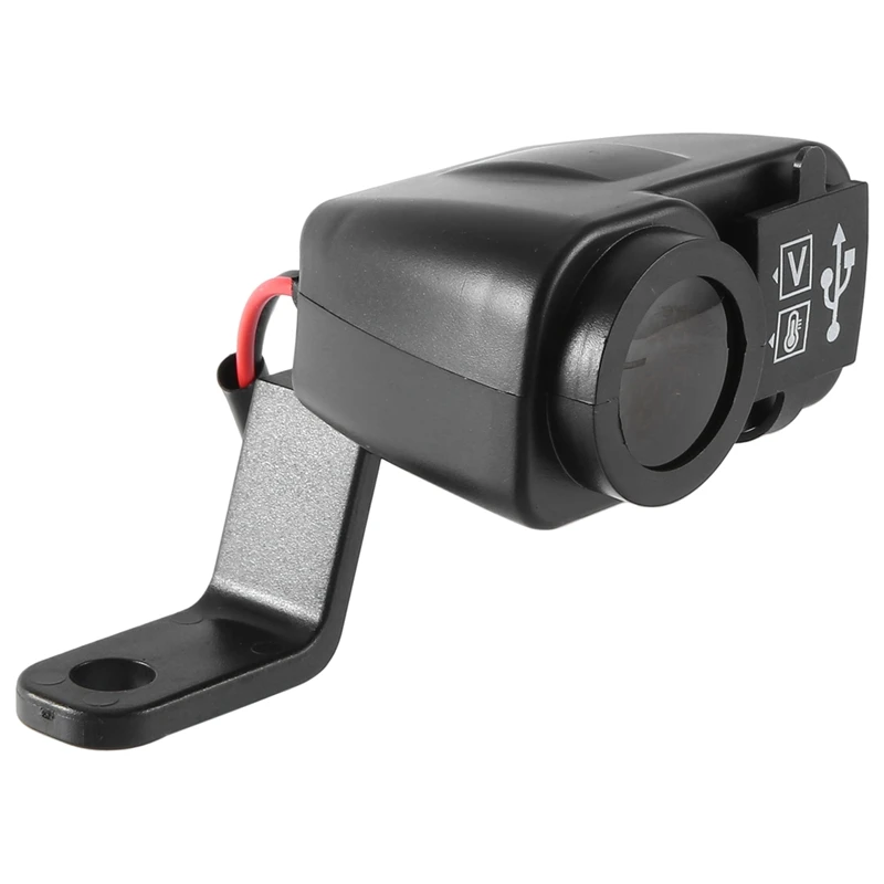 

1 Piece Car Charger Voltage And Temperature Gauge Digital Display One For Two Dual USB Fast Charge Universal Black
