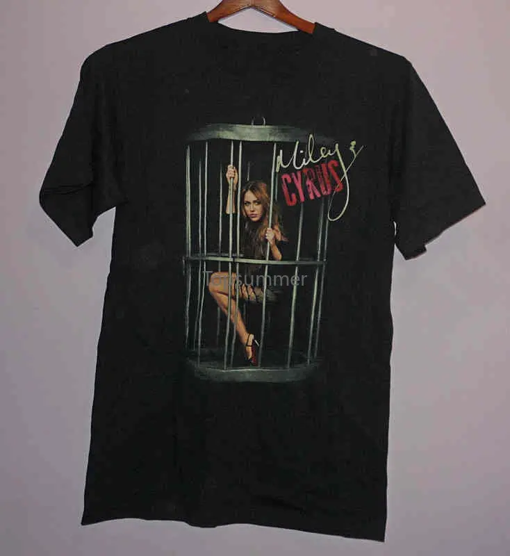 

T Shirt Summer Style Men'S Broadcloth Crew Neck New Miley Cyrus Bird Cage Short-Sleeve T Shirt