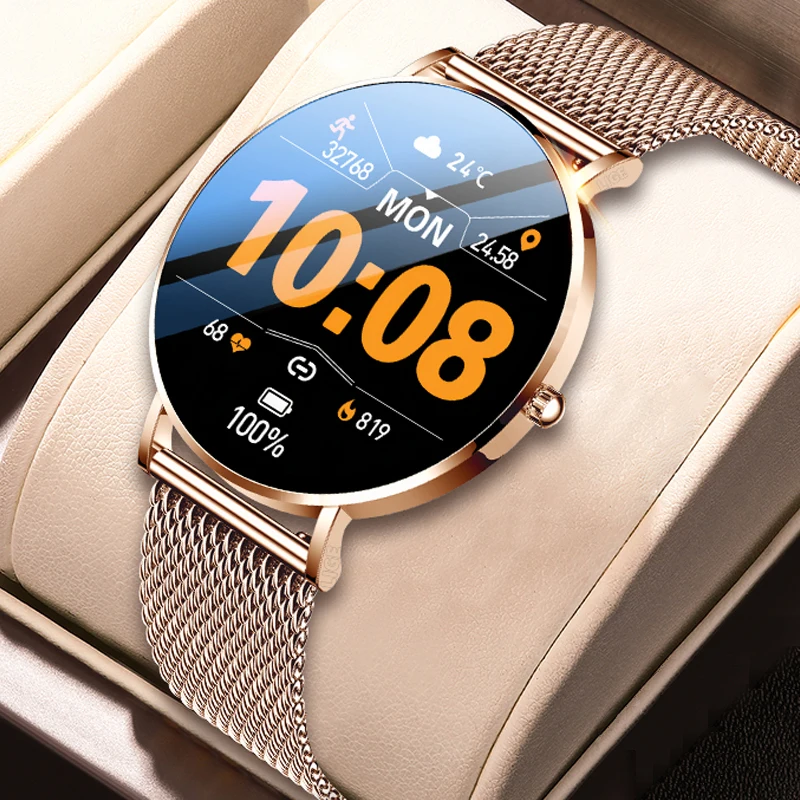 

2022 New Ultra Thin Smart Watch Women 1.36" AMOLED 360*360 HD Pixel Display Always Show Time Call Reminder Smartwatch Ladie