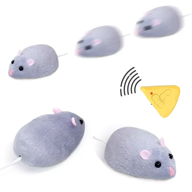 

Wireless Electronic Remote Control Rat Plush RC Mouse Toy Hot Flocking Emulation Toys Rat for Cat Dog Funny Joke Scary Trick Toy