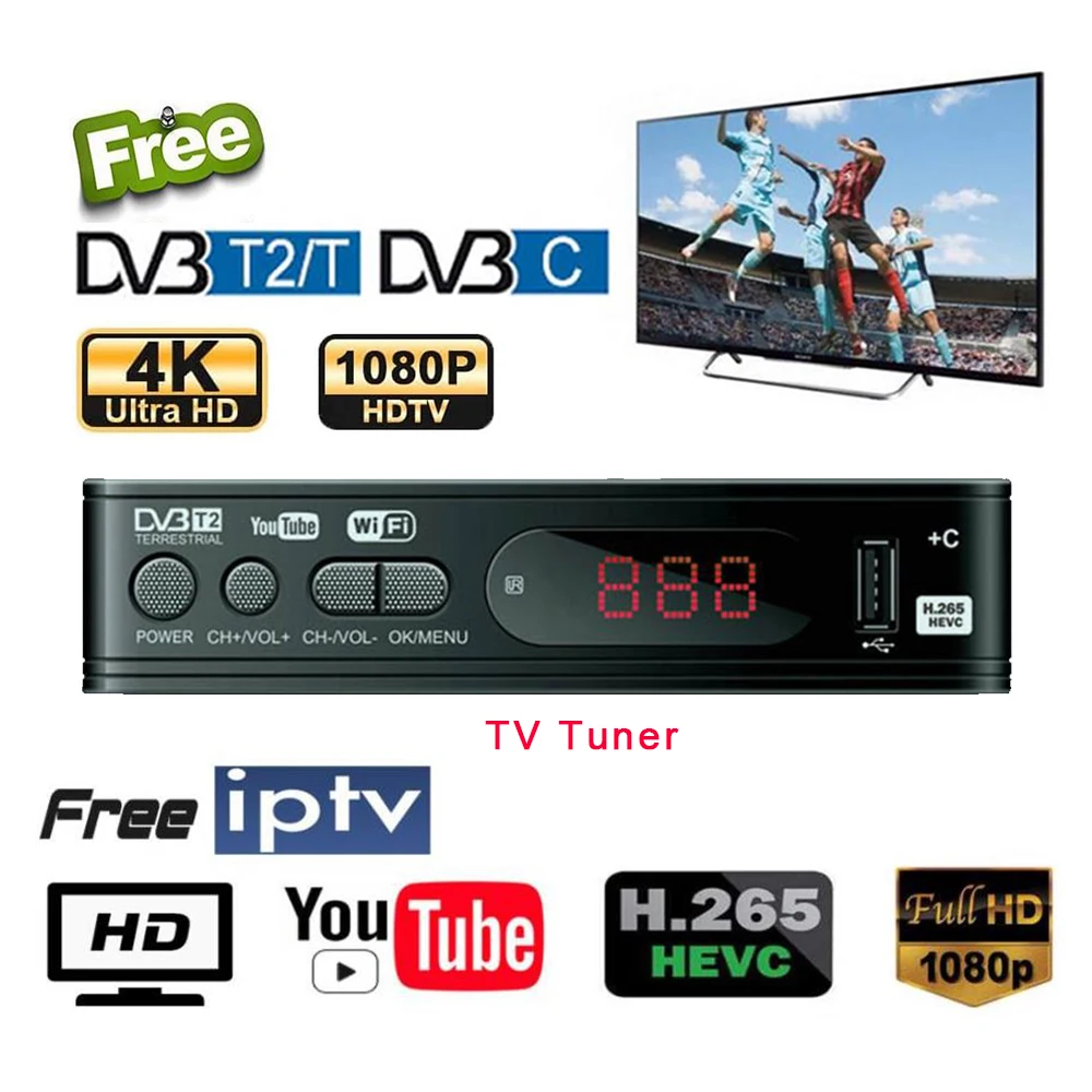 

Телевизионная приставка KBD высокого качества Euro HD-120 dvb-T/T2 может использоваться вместе с антенной для сетевой карты и т. д.