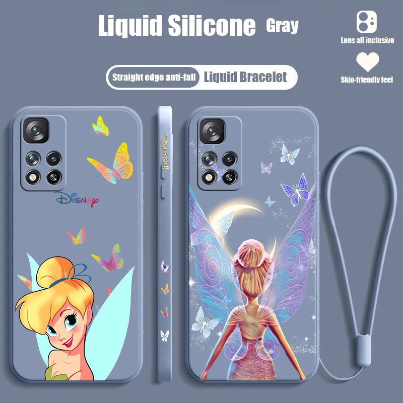 

NEW Tinkerbell For Redmi Note 12 11T 11S 11E 10S 10T 10 9S 9T 8 Pro Plus Lite Max Liquid Left Rope Phone Case