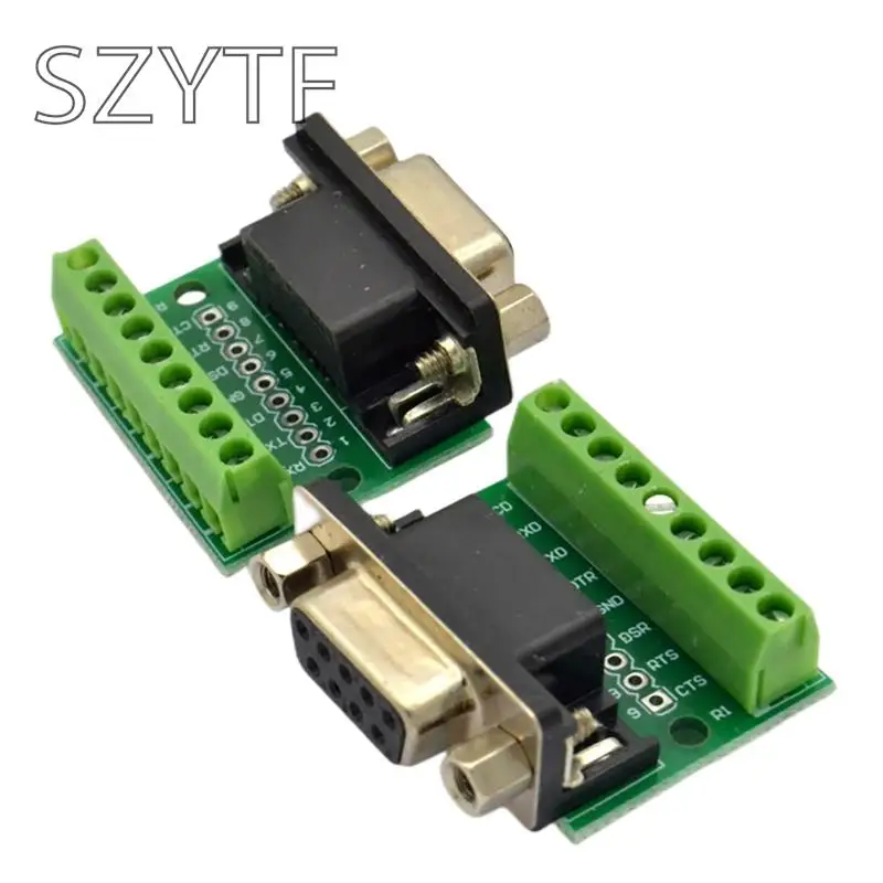 

DB9 Male and Female Connector Adapter Screw Terminal 9-Pin 9-Hole RS232 RS485 Conversion Board