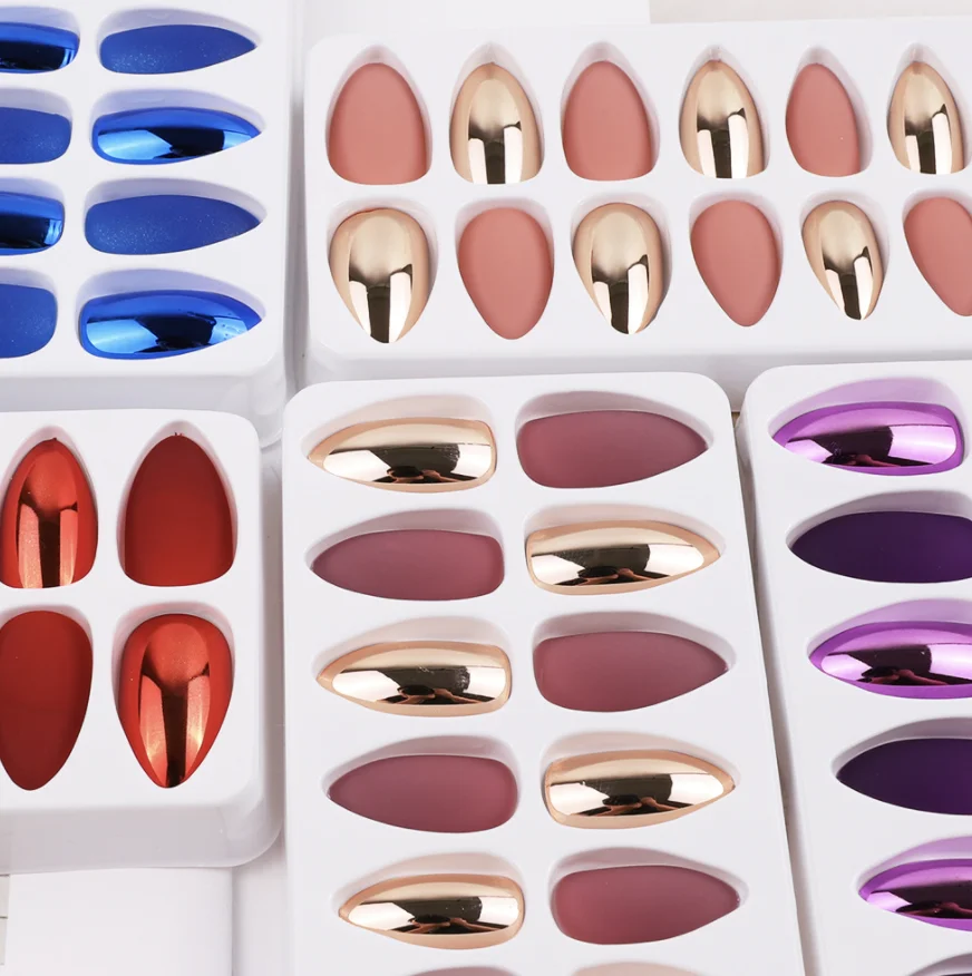 

1 коробка, Прямая продажа с завода, гелевые цветные накладные ногти, товары для дизайна ногтей для профессионалов, накладные ногти (24 наконеч...