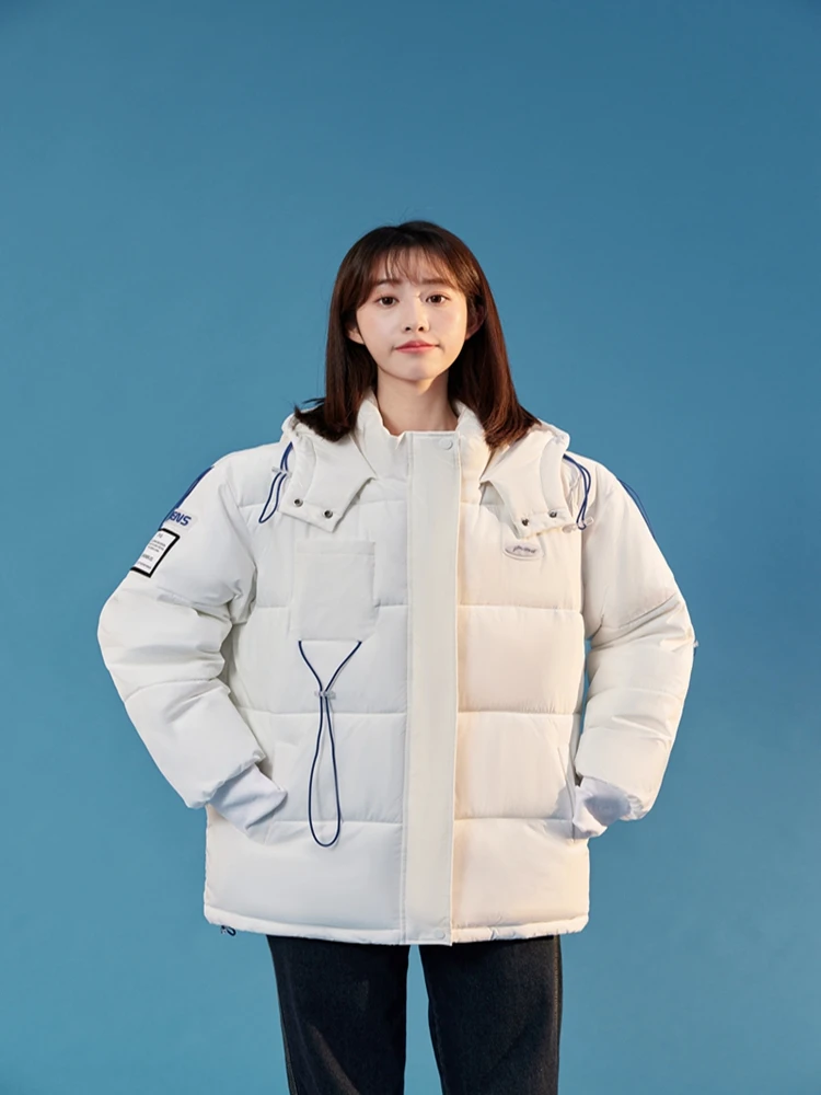 2022 New Winter Women Parkas Jackets Loose Hooded Thicken Warm Padded Coat Knit Spliced Female Winter Outwear Jacket