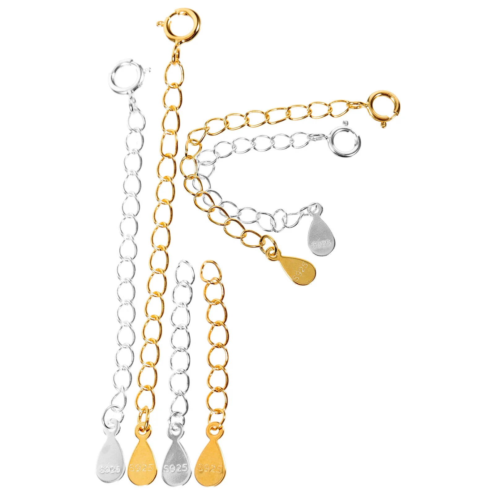 Necklace Chain Sterling Silver Extender Anklet Extenders DIY Chains Extensions Necklaces Tail Trendy