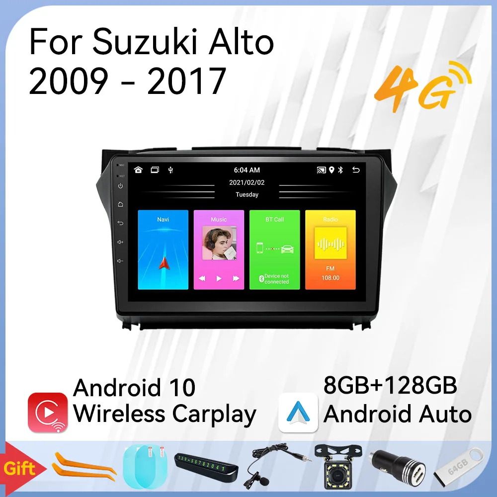 

2 Din Android Car Radio Stereo for Suzuki Alto 2009-2017 FM WIFI GPS Navigation Multimedia Player Head Unit Autoradio Carplay