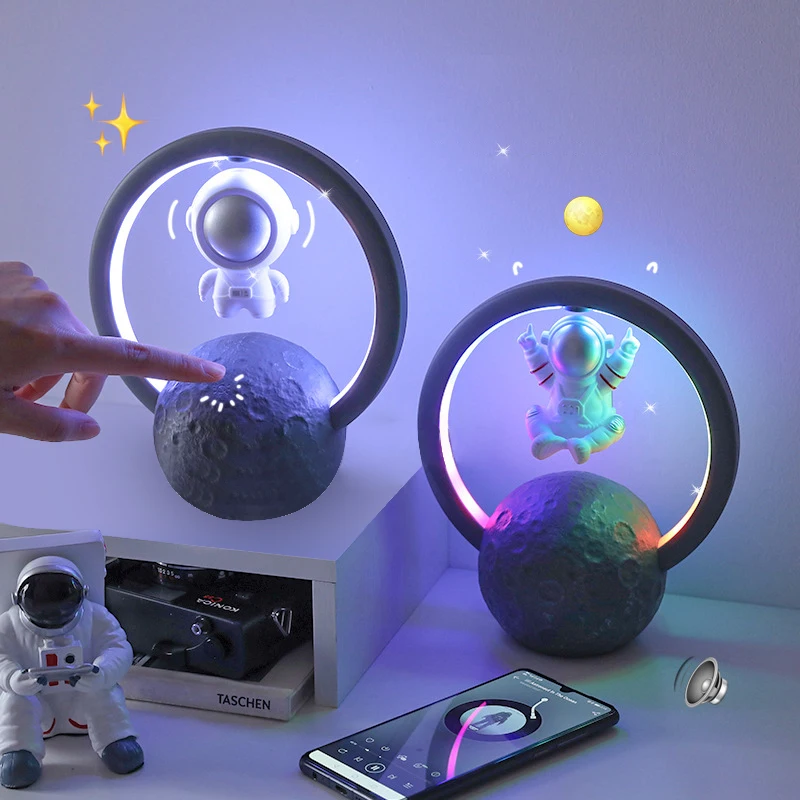 

Astronaut 3D Stereo Surround Figurine RGB Led Night Lamp Magnetic Levitation Wireless Bluetooth Speaker Floating Support TF Card