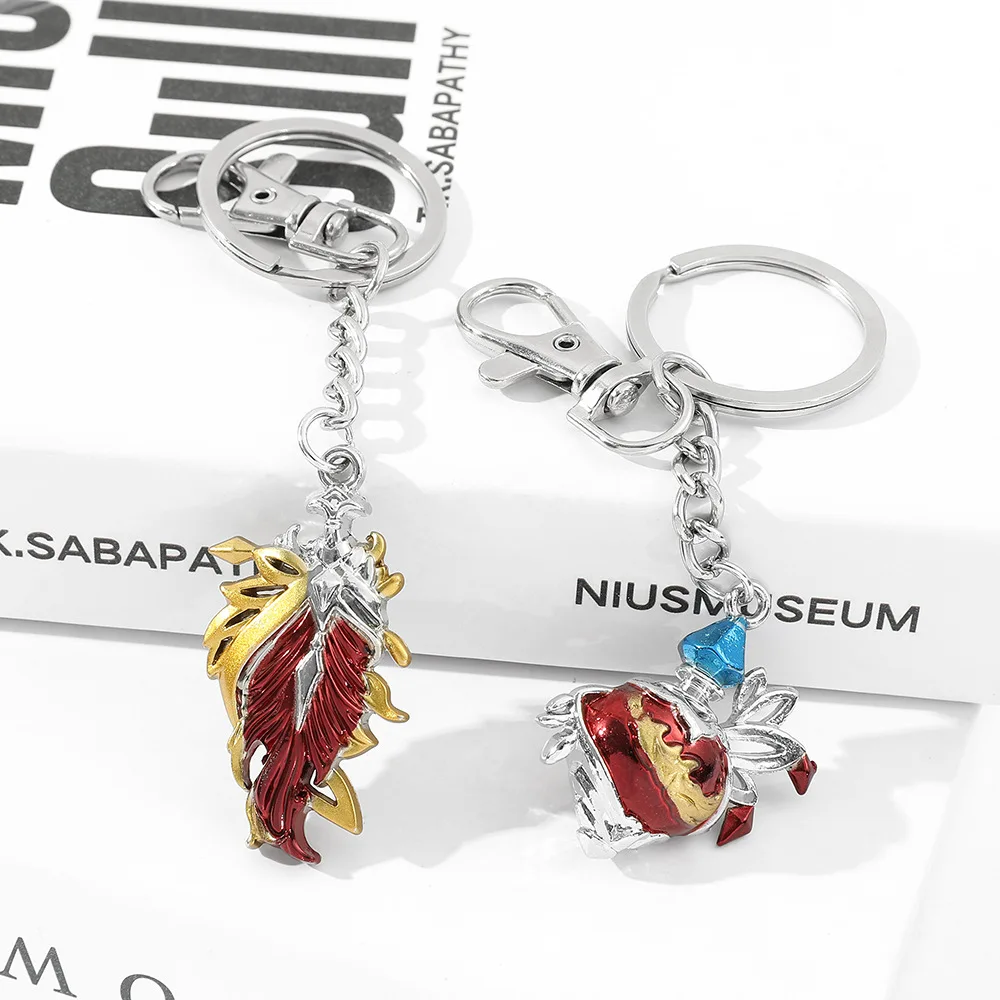 

Anime Genshin Impact Vision Game Lnazuma Cosplay Accessories Keychain Luminous 7 Element Weapons Eye Of Original God KeyRing