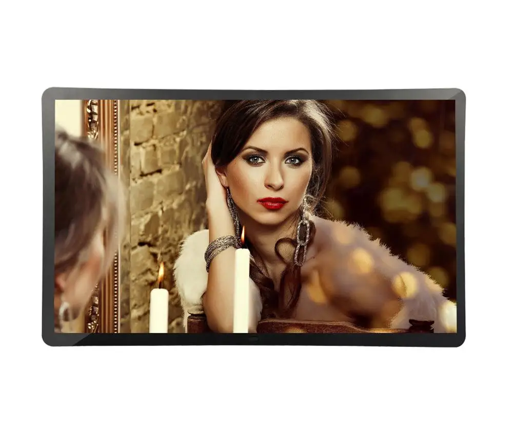 

21.5 Inch Mirror Glass Panel Large Screen LCD Digital Photo Picture Frame