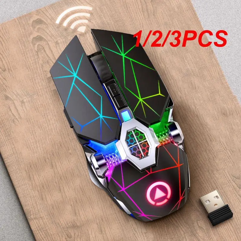 

1/2/3PCS Wireless Optical 2.4G USB Gaming Mouse 1600DPI 7 Color LED Backlit Rechargeable Silent Mice For PC Laptop