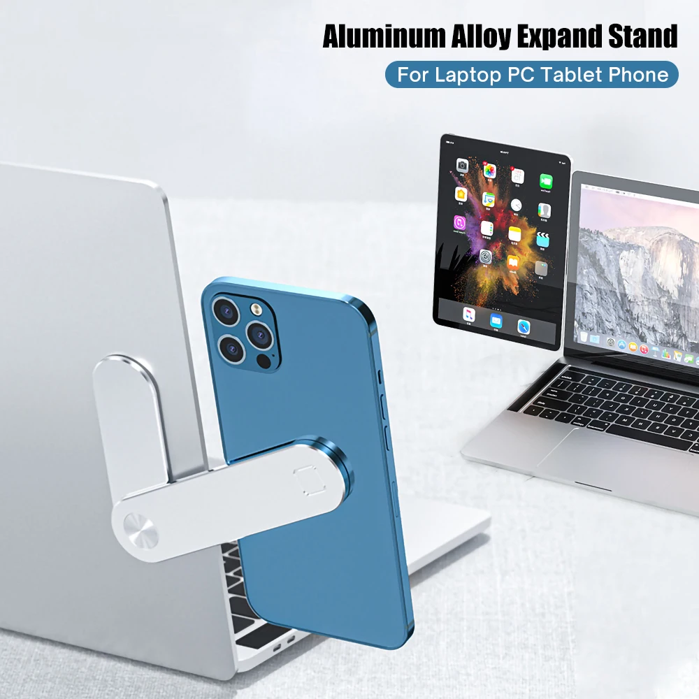 

2 In 1 Laptop Expand Stand Aluminium Alloy For iPhone Xiaomi Support For Macbook Desktop Holder Computer Tablet PC Accessories