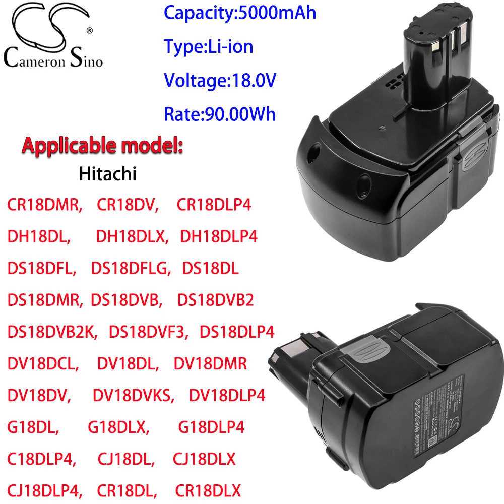 

Литий-ионная батарея Cameron Sino 5000 мАч 18,0 в для Hitachi UB18DLC, WH18DL, WH18DMR, WH18DFL, WH18DLP4, WR18DL, WR18DMR