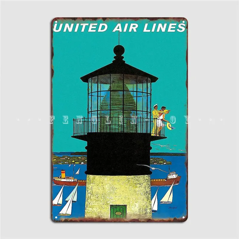 

United Air Lines Vintage Travel Advertising Print Poster Metal Plaque Club Party Funny Garage Decoration Tin Sign Posters