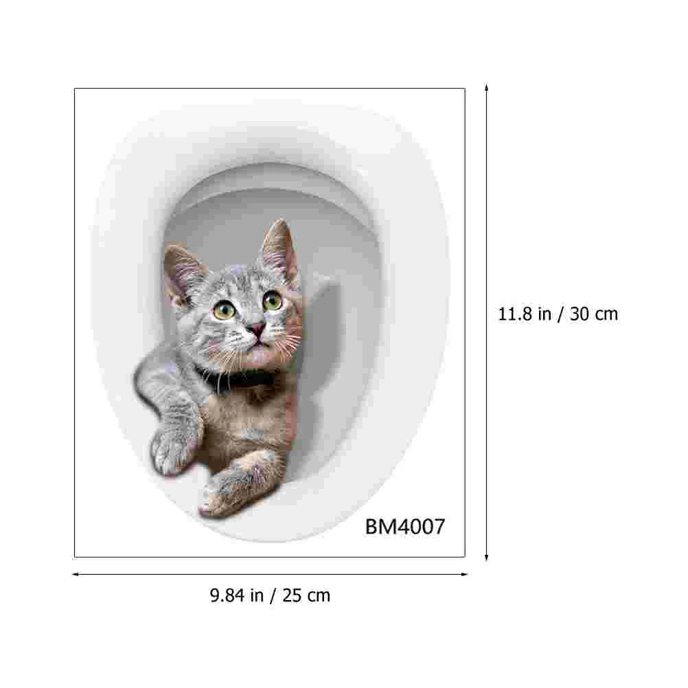 3D наклейка для ванной комнаты милый кот на сиденье унитаза настенные сиденья с