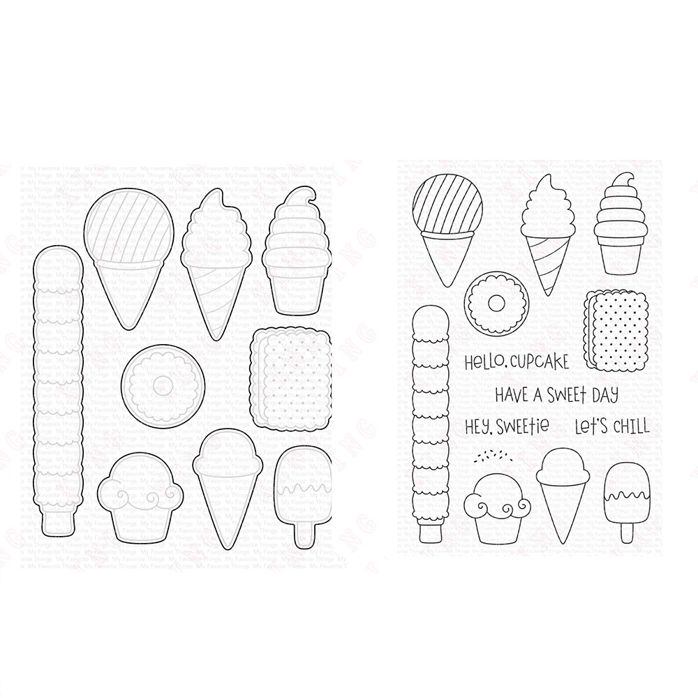 

2022 Sweet Treats Clear Silicone Stamps Scrapbook Paper Decoration Embossing Template Diy Craft Reusable Metal Cutting Dies Set
