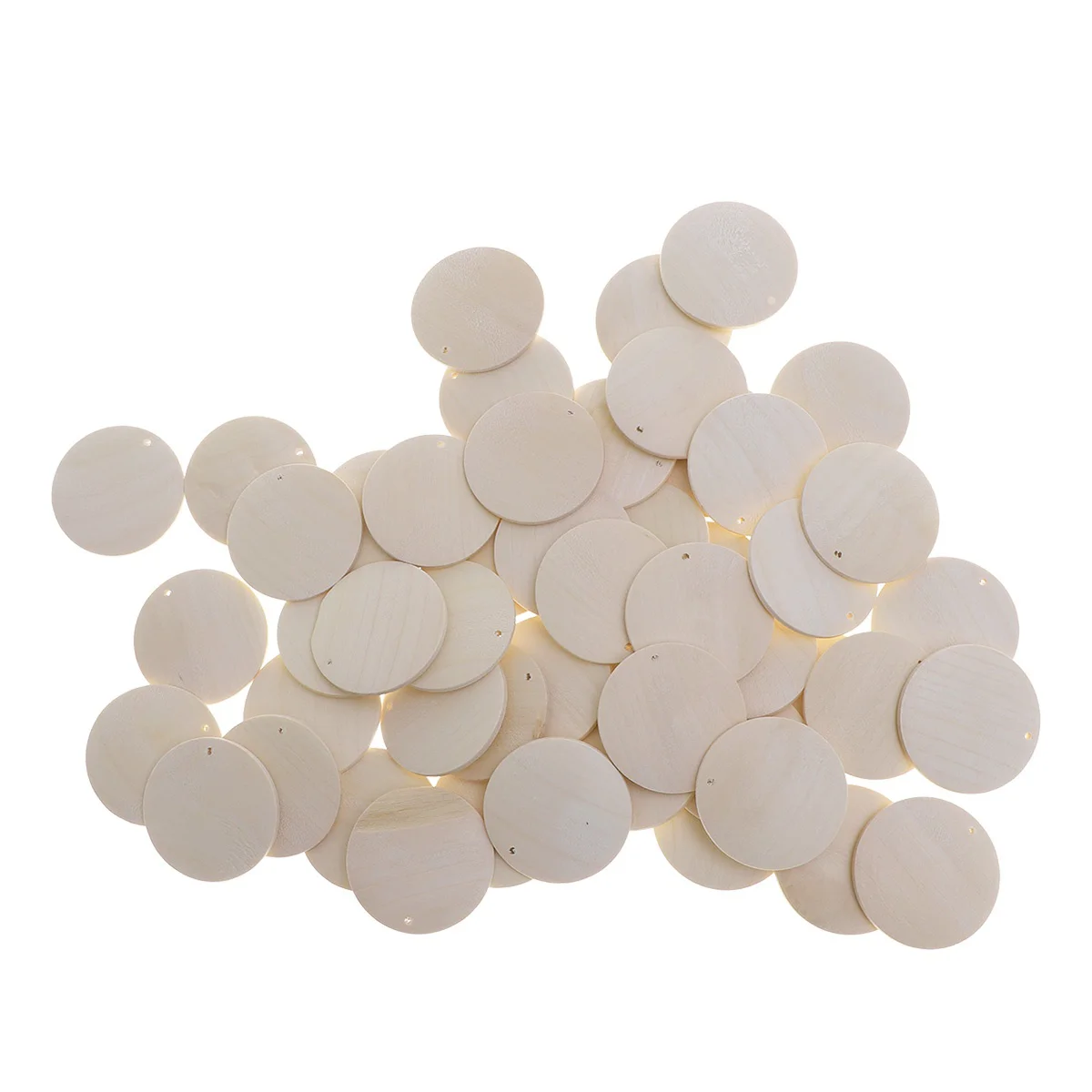 

50 Pcs Jewelry Accessories Wooden Shapes Boards Mini Wood Pieces Minatures Crafts Round Wooden Piece Earrings