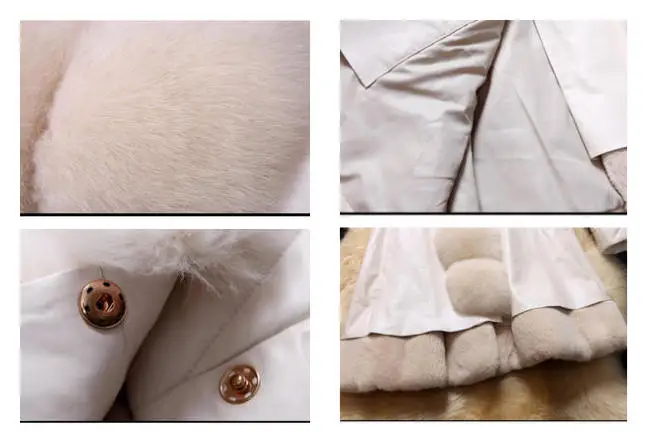 PU Leather Jacket High Quality Faux Fox Fur Collar Sheepskin Leather Jacket Women Skirt Coat White Down Women Jacket Winter