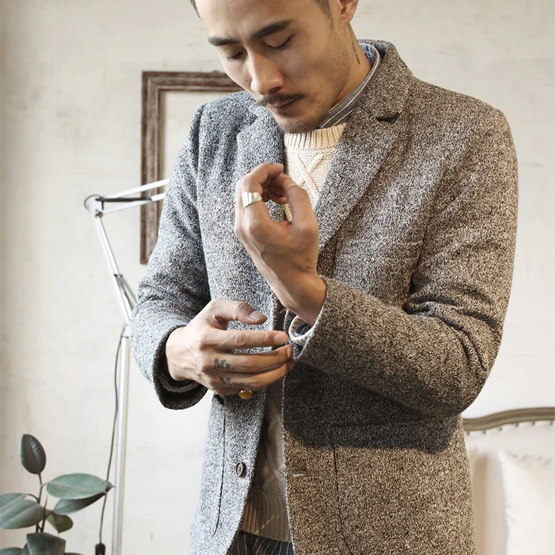 

Wool Men Thick Warm shipping,Asian Size Blazer Jacket Winter Spring Top Quality Coat