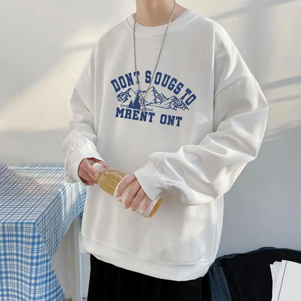

Chic Autumn T-shirt Casual Soft Thin Comfortable Autumn T-shirt Men Fall Sweatshirt Thermal