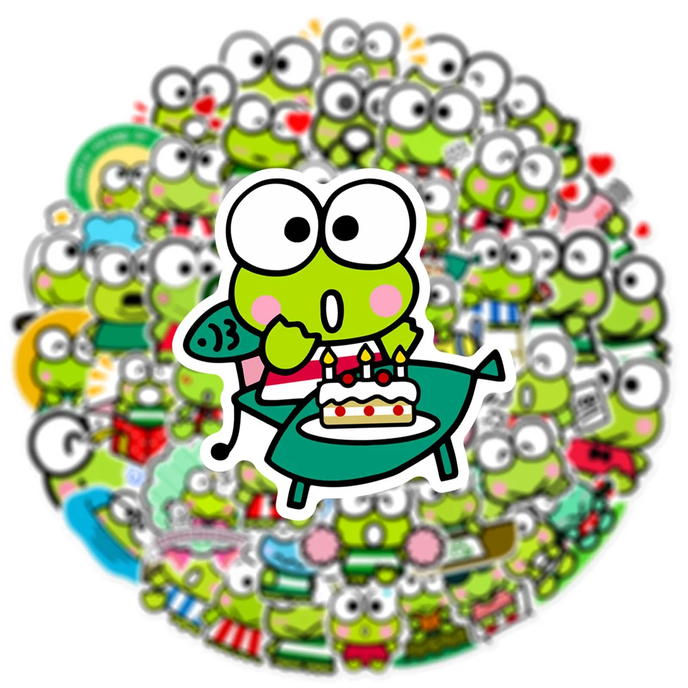 

100pcs Cute KEROKERO KEROPPI Stickers Aesthetic Cartoon Decals Decorative Scrapbooking Phone Case Diary Kawaii Kids Sticker