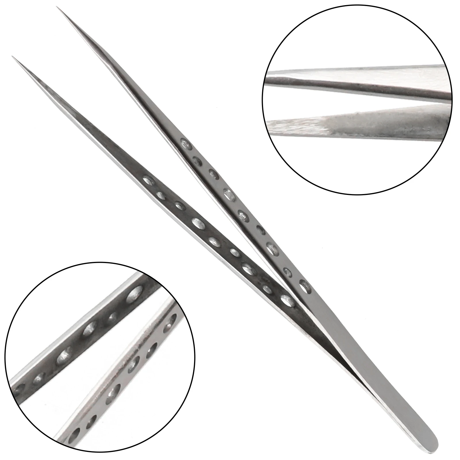

Industrial Tweezers Repair Silver Small Stainless Forceps Stainless Steel Straight Tip 124-140mm Anti-magnetic