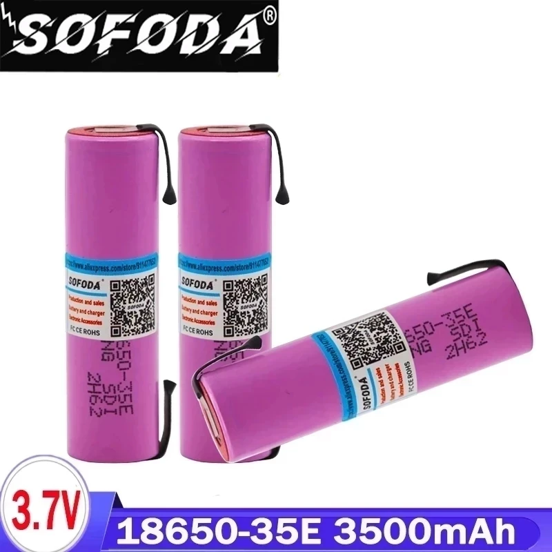 

Перезаряжаемая батарея 18650 3500mAh 13A разрядка INR18650-35E литий-ионная 3.7 батарея