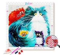 5d diy cartoon cat family diamond painting kittens totoro cross stitch chinchilla diamond embroidery picture of home decor