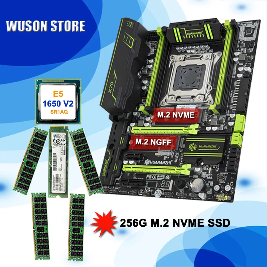 

HUANANZHI X79 Super Gaming Motherboard with 256G NVME M.2 SSD CPU Xeon E5 1650 V2 Big Brand RAM 32G(4*8G) REG ECC Buy Computer