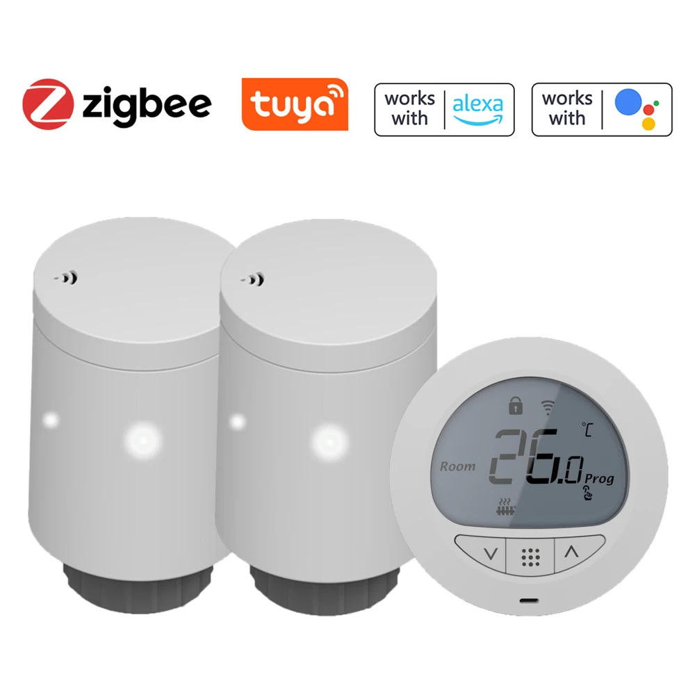 

Термостатические клапаны радиатора Tuya Zigbee, умный беспроводной термостат для домашнего отопления с мобильным телефоном и управлением через...