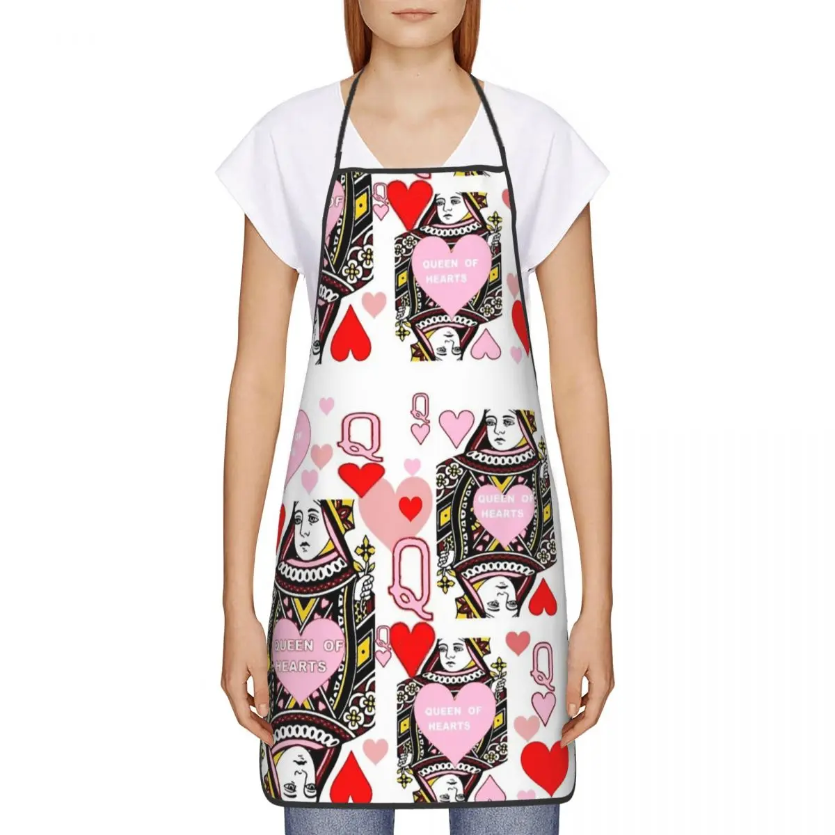 Фартук унисекс розовый Королева сердца для взрослых женщин и мужчин кухонный