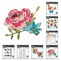 2022 new metal cutting dies diy scrapbooking photo album decorative embossing paper card crafts butterfly floristry flowers die