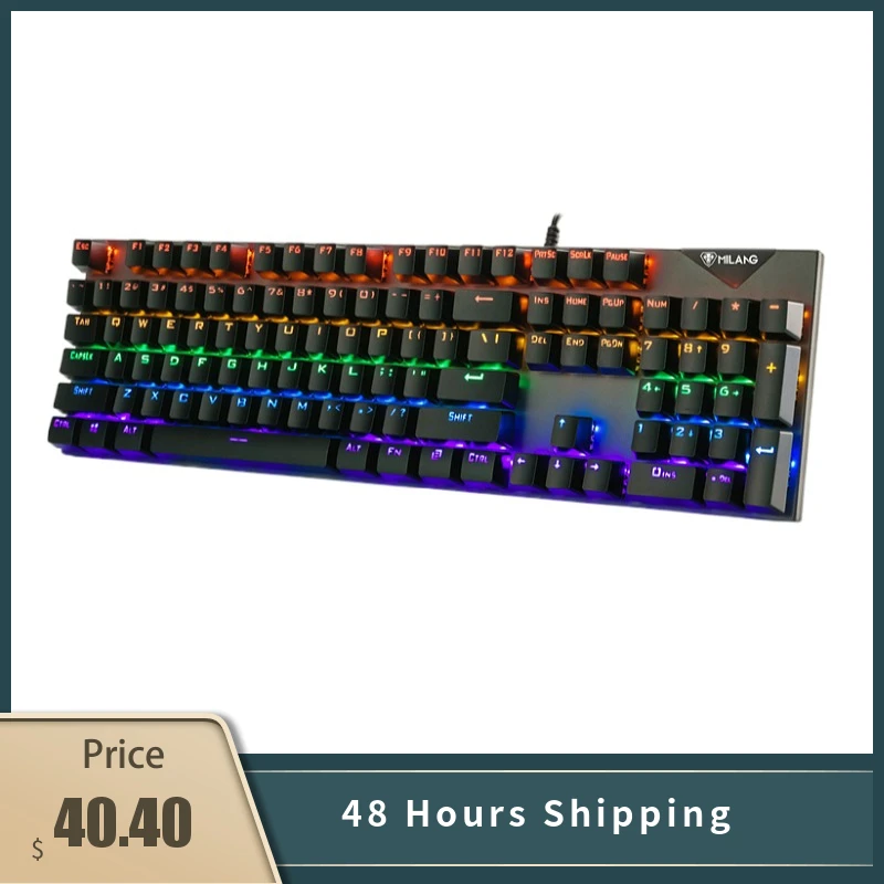 

Игровая клавиатура 2022, механическая, проводная, Anti-ghosting, подсветка RGB со смешением, синий переключатель, 104 USB