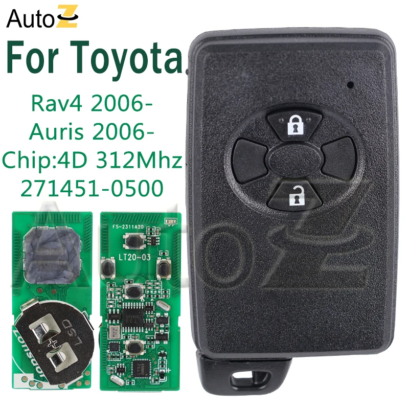 312 МГц для Toyota Auris Rav4 2006 2007 2008 2009 2010 2011 автомобильный умный ключ дистанционного