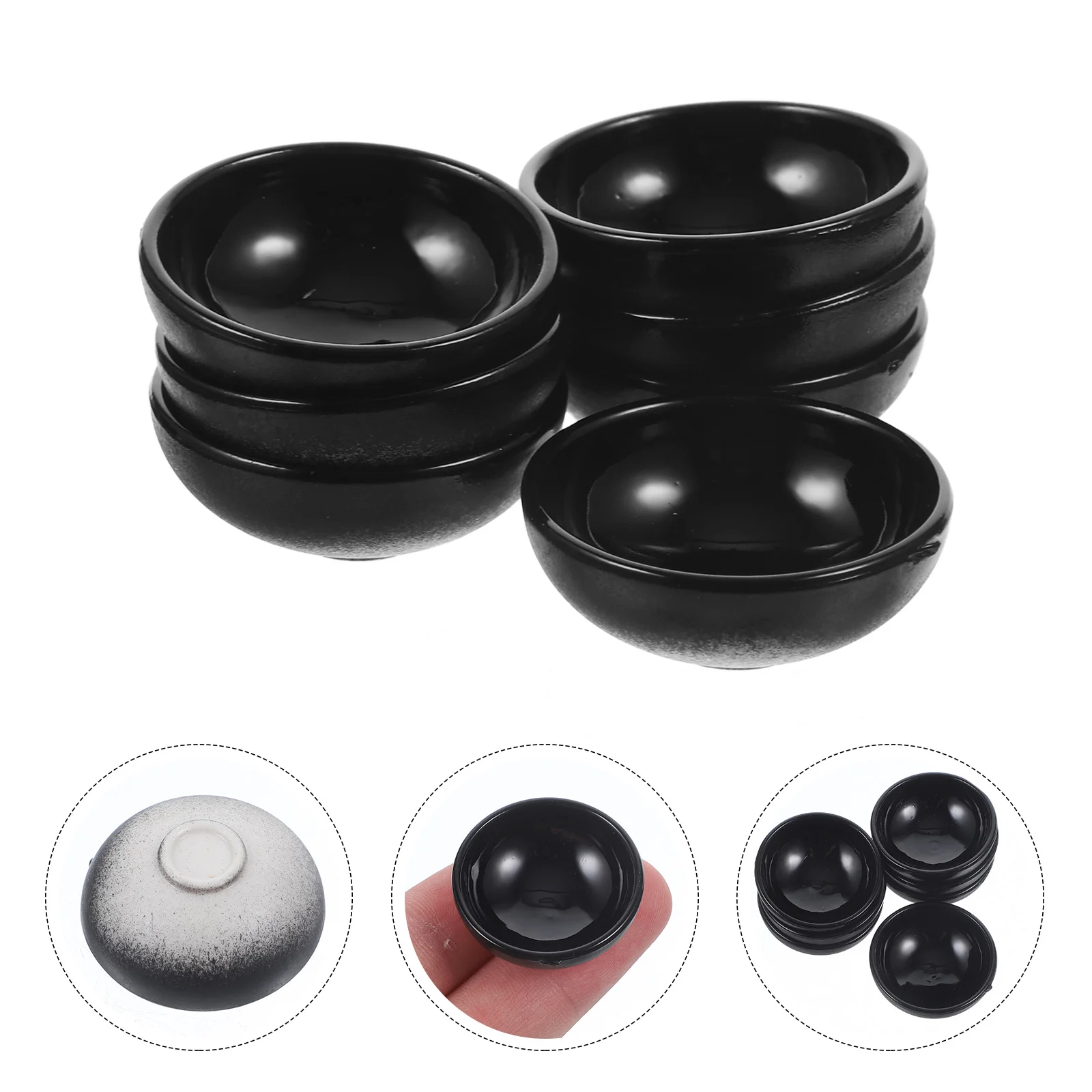 

12 шт., миниатюрные круглые чаши для кукольного домика