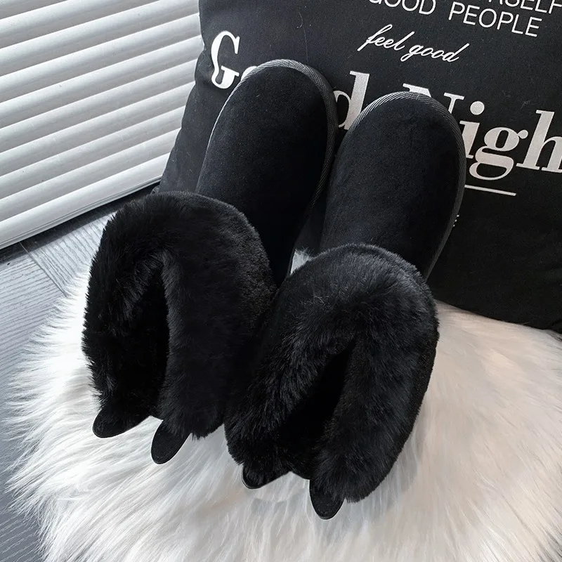 Женские замшевые ботильоны теплые ботинки из хлопка и плюша зима 2024